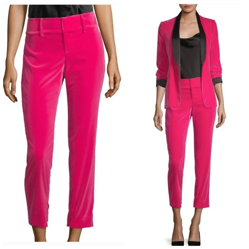 alice + olivia  slim velvet ankle pants Size 6 - Picture 2 of 12